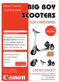 Newspaper advert
